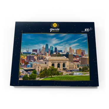 Darstellung des Puzzle Motivs Skyline von Kansas City, Missouri, USA 100 Puzzle Schachtel Ansicht3