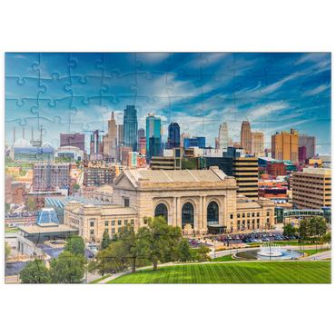 Darstellung des Puzzle Motivs puzzleplate Skyline von Kansas City, Missouri, USA 100 Puzzle