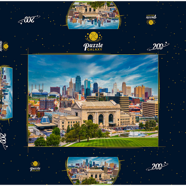 Darstellung des Puzzle Motivs Skyline von Kansas City, Missouri, USA 200 Puzzle Schachtel 3D Modell