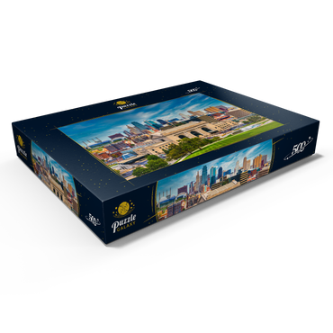 Darstellung des Puzzle Motivs Skyline von Kansas City, Missouri, USA 500 Puzzle Schachtel Ansicht1
