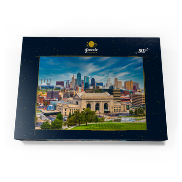 Darstellung des Puzzle Motivs Skyline von Kansas City, Missouri, USA 500 Puzzle Schachtel Ansicht3