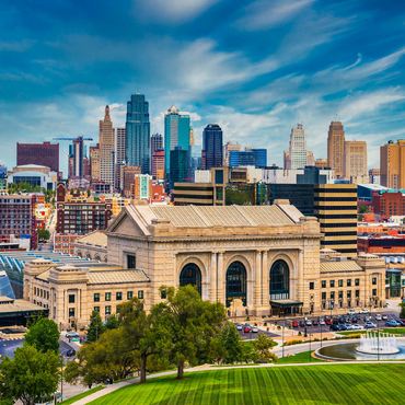 Darstellung des Puzzle Motivs Skyline von Kansas City, Missouri, USA 500 Puzzle 3D Modell