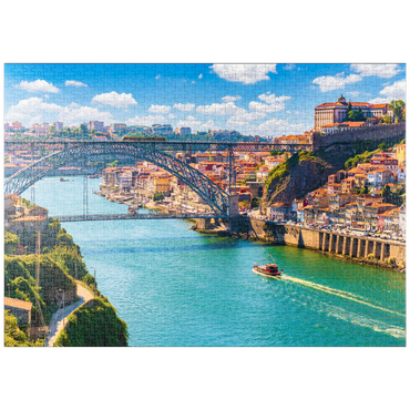 Darstellung des Puzzle Motivs puzzleplate Malerischer, farbenfroher Blick auf die Altstadt von Porto, Portugal 1000 Puzzle