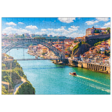 Darstellung des Puzzle Motivs puzzleplate Malerischer, farbenfroher Blick auf die Altstadt von Porto, Portugal 200 Puzzle