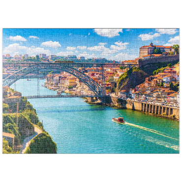 Darstellung des Puzzle Motivs puzzleplate Malerischer, farbenfroher Blick auf die Altstadt von Porto, Portugal 500 Puzzle