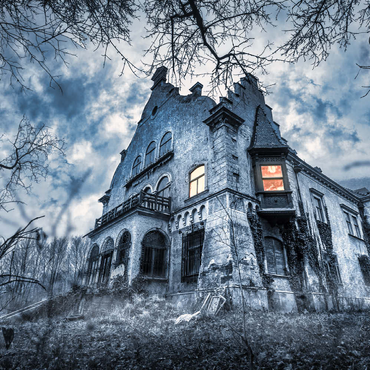 Darstellung des Puzzle Motivs Lost Places - Altes verwunschenes verlassenes Haus 100 Puzzle 3D Modell