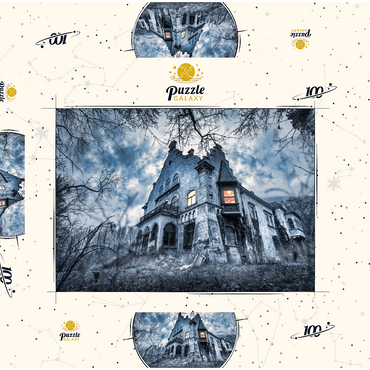 Darstellung des Puzzle Motivs Lost Places - Altes verwunschenes verlassenes Haus 100 Puzzle Schachtel 3D Modell