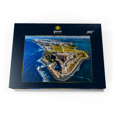 Darstellung des Puzzle Motivs Luftaufnahme des Castillo San Felipe del Morro in Old San Juan, Puerto Rico 1000 Puzzle Schachtel Ansicht3