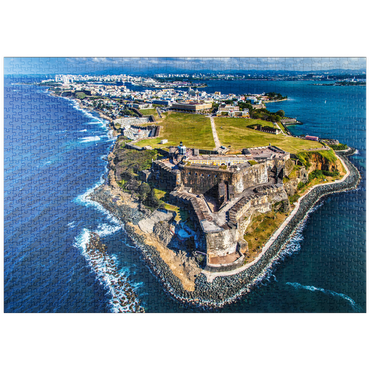 Darstellung des Puzzle Motivs puzzleplate Luftaufnahme des Castillo San Felipe del Morro in Old San Juan, Puerto Rico 1000 Puzzle