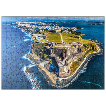 Darstellung des Puzzle Motivs puzzleplate Luftaufnahme des Castillo San Felipe del Morro in Old San Juan, Puerto Rico 200 Puzzle