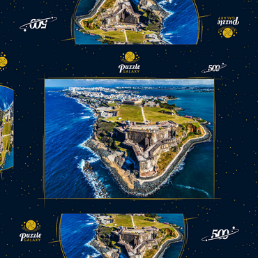 Darstellung des Puzzle Motivs Luftaufnahme des Castillo San Felipe del Morro in Old San Juan, Puerto Rico 500 Puzzle Schachtel 3D Modell
