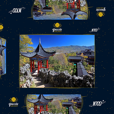 Darstellung des Puzzle Motivs Aussichtspavillon über der Residenz der Naxi Herrscher Mu in der Altstadt Dayan in Lijiang, Provinz Yunnan, China 1000 Puzzle Schachtel 3D Modell