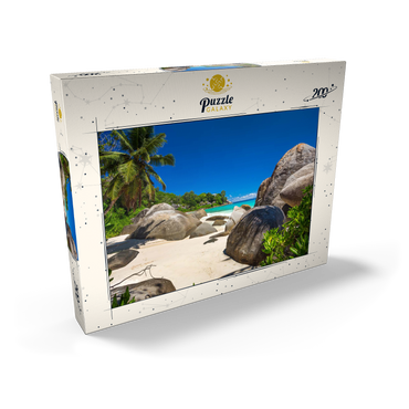 Darstellung des Puzzle Motivs Granitfelsen am Carana Beach in der Carana Bay, Nordspitze der Insel Mahe, Seychellen 200 Puzzle Schachtel Ansicht2