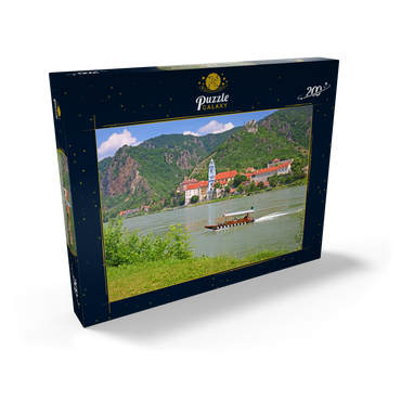 Darstellung des Puzzle Motivs Personenfähre auf der Donau bei Rossatz-Arnsdorf mit Blick nach Dürnstein - Österreich 200 Puzzle Schachtel Ansicht2