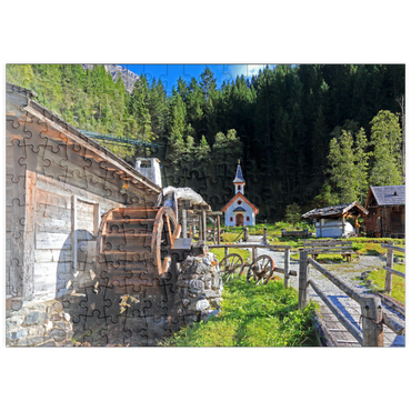 Darstellung des Puzzle Motivs puzzleplate Wassermühle und Kapelle im Mühlendorf bei Gschnitz im Gschnitztal 200 Puzzle