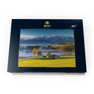 Darstellung des Puzzle Motivs Blick über den Forggensee bei Füssen 500 Puzzle Schachtel Ansicht3
