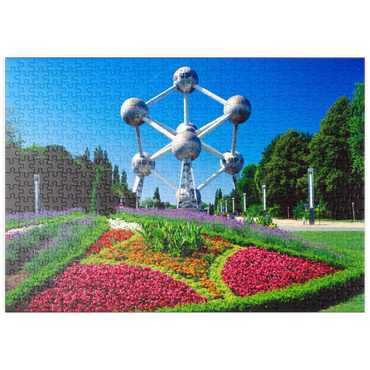 Darstellung des Puzzle Motivs puzzleplate Atomium im Stadtteil Laeken, errichtet für die Weltausstellung 1958 - Brüssel, Belgien 500 Puzzle