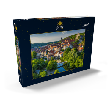 Darstellung des Puzzle Motivs Blick auf die Altstadt an der Kocher 1000 Puzzle Schachtel Ansicht2