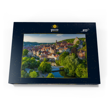 Darstellung des Puzzle Motivs Blick auf die Altstadt an der Kocher 1000 Puzzle Schachtel Ansicht3