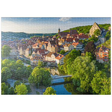 Darstellung des Puzzle Motivs puzzleplate Blick auf die Altstadt an der Kocher 1000 Puzzle