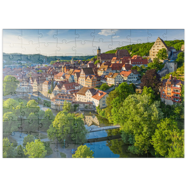 Darstellung des Puzzle Motivs puzzleplate Blick auf die Altstadt an der Kocher 100 Puzzle