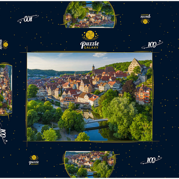 Darstellung des Puzzle Motivs Blick auf die Altstadt an der Kocher 100 Puzzle Schachtel 3D Modell