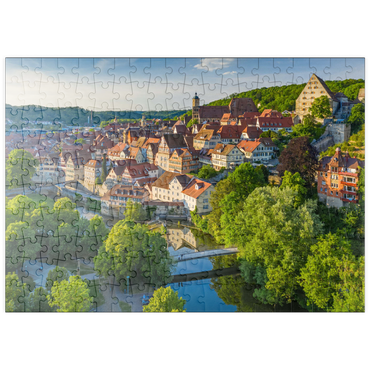 Darstellung des Puzzle Motivs puzzleplate Blick auf die Altstadt an der Kocher 200 Puzzle