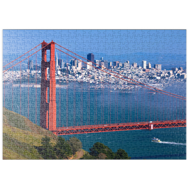 Darstellung des Puzzle Motivs puzzleplate Golden Gate Bridge vor San Francisco, Kalifornien, USA 500 Puzzle