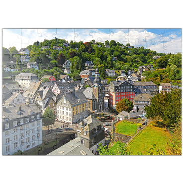 Darstellung des Puzzle Motivs puzzleplate Altstadt mit Evangelischer Stadtkirche, Monschau 100 Puzzle