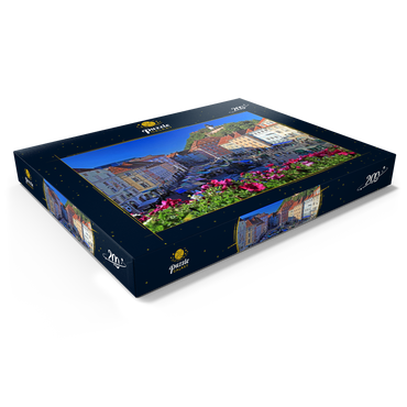 Darstellung des Puzzle Motivs Hauptplatz mit Blick zum Schlossberg und dem Uhrturm - Österreich 200 Puzzle Schachtel Ansicht1