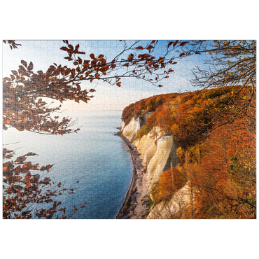 Darstellung des Puzzle Motivs puzzleplate Buchenwald an der Kreideküste im Nationalpark Jasmund, Insel Rügen - Deutschland 1000 Puzzle