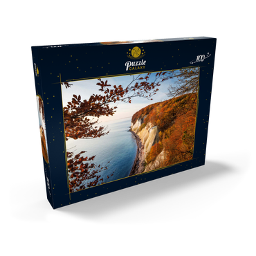Darstellung des Puzzle Motivs Buchenwald an der Kreideküste im Nationalpark Jasmund, Insel Rügen - Deutschland 100 Puzzle Schachtel Ansicht2