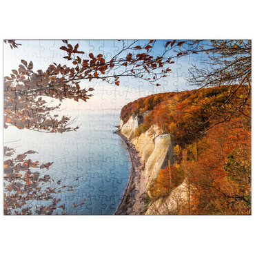 Darstellung des Puzzle Motivs puzzleplate Buchenwald an der Kreideküste im Nationalpark Jasmund, Insel Rügen - Deutschland 200 Puzzle