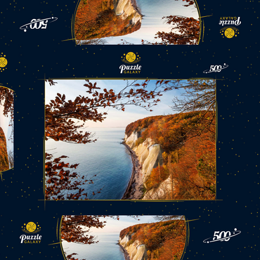 Darstellung des Puzzle Motivs Buchenwald an der Kreideküste im Nationalpark Jasmund, Insel Rügen - Deutschland 500 Puzzle Schachtel 3D Modell