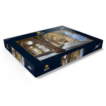 Darstellung des Puzzle Motivs Azulejo Kachelbilder im Kreuzgang der Kathedrale Se in der Altstadt Ribeira von Porto 100 Puzzle Schachtel Ansicht1