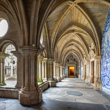 Darstellung des Puzzle Motivs Azulejo Kachelbilder im Kreuzgang der Kathedrale Se in der Altstadt Ribeira von Porto 500 Puzzle 3D Modell