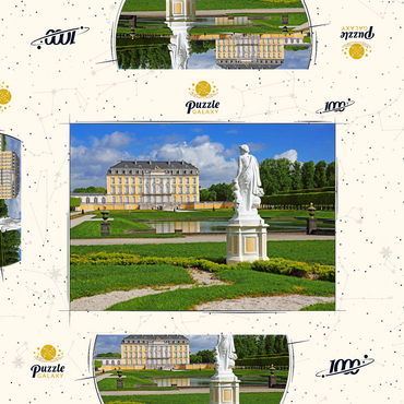 Darstellung des Puzzle Motivs Schlossgarten der Augustusburg in Brühl zwischen Köln und Bonn, Deutschland 1000 Puzzle Schachtel 3D Modell