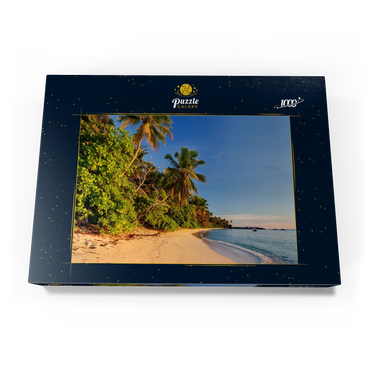 Darstellung des Puzzle Motivs Strand Anse Forbans, Ostküste, Insel Mahe, Seychellen 1000 Puzzle Schachtel Ansicht3