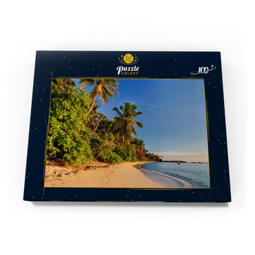 Darstellung des Puzzle Motivs Strand Anse Forbans, Ostküste, Insel Mahe, Seychellen 100 Puzzle Schachtel Ansicht3