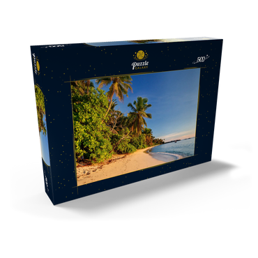 Darstellung des Puzzle Motivs Strand Anse Forbans, Ostküste, Insel Mahe, Seychellen 500 Puzzle Schachtel Ansicht2