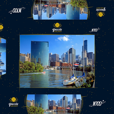 Darstellung des Puzzle Motivs Skyline von Chicago, Illinois, USA 1000 Puzzle Schachtel 3D Modell