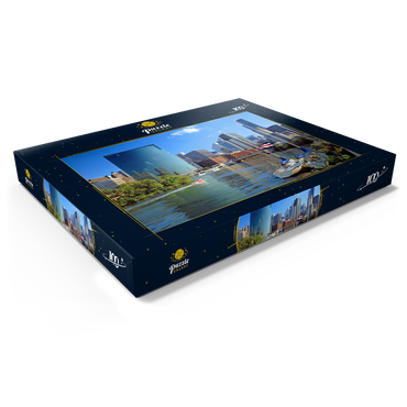 Darstellung des Puzzle Motivs Skyline von Chicago, Illinois, USA 100 Puzzle Schachtel Ansicht1