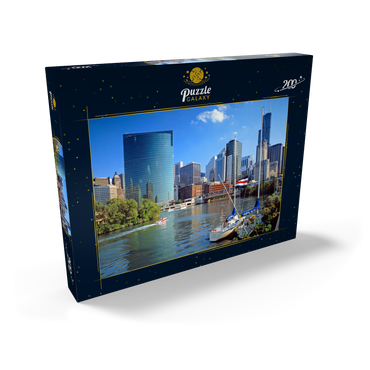 Darstellung des Puzzle Motivs Skyline von Chicago, Illinois, USA 200 Puzzle Schachtel Ansicht2