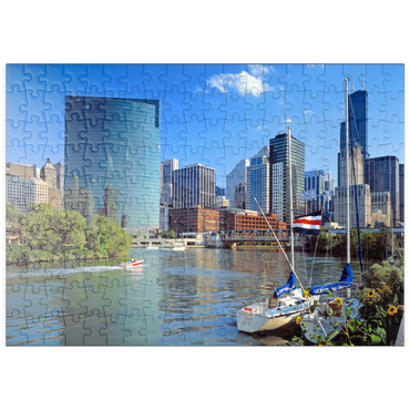 Darstellung des Puzzle Motivs puzzleplate Skyline von Chicago, Illinois, USA 200 Puzzle