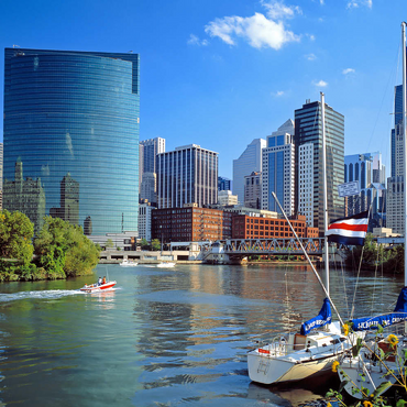 Darstellung des Puzzle Motivs Skyline von Chicago, Illinois, USA 500 Puzzle 3D Modell