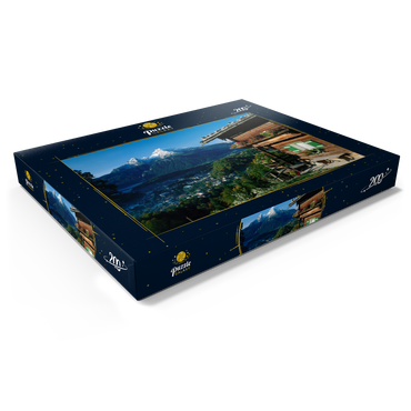 Darstellung des Puzzle Motivs Bauernhaus bei Metzenleiten gegen Watzmann, Deutschland 200 Puzzle Schachtel Ansicht1