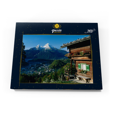 Darstellung des Puzzle Motivs Bauernhaus bei Metzenleiten gegen Watzmann, Deutschland 200 Puzzle Schachtel Ansicht3