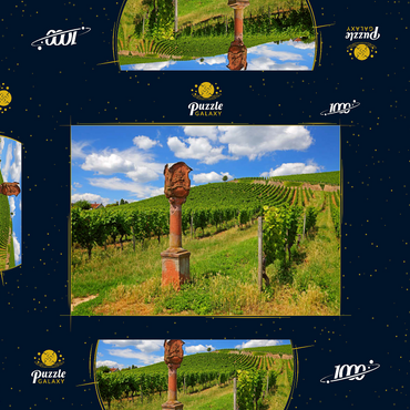 Darstellung des Puzzle Motivs Bildstock im Weinberg bei Schloss Johannisberg in Geisenheim am Rhein, Rheingau, Hessen, Deutschland 1000 Puzzle Schachtel 3D Modell