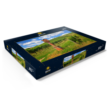 Darstellung des Puzzle Motivs Bildstock im Weinberg bei Schloss Johannisberg in Geisenheim am Rhein, Rheingau, Hessen, Deutschland 100 Puzzle Schachtel Ansicht1