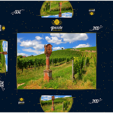 Darstellung des Puzzle Motivs Bildstock im Weinberg bei Schloss Johannisberg in Geisenheim am Rhein, Rheingau, Hessen, Deutschland 200 Puzzle Schachtel 3D Modell